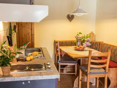 Fewo Ente auf dem Reiterhof: Wohnraum mit Küche