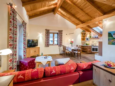 Ferienwohnung Fuchs, Wohnraum. Urlaub auf dem Bauernhof