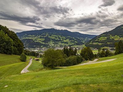 Ausblick Terrasse Ferienwohnung Roschitz