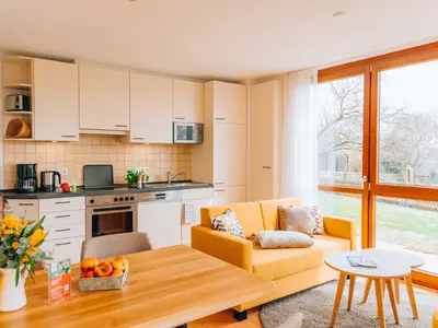 Wohn- und Essbereich der Wohnung Birne