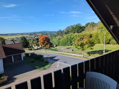 Aussicht vom Balkon Ferienwohnung am Maarberg in U