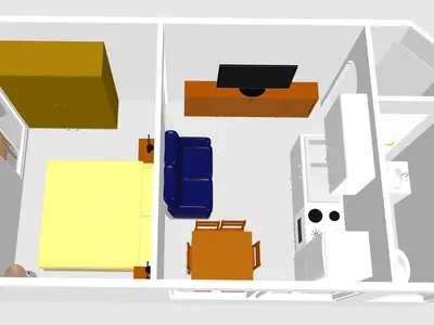 5 Ferienwohnung 1 mit 1 Schlafzimmer 3D