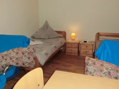 Schlafbereich Betten stehen getrennt