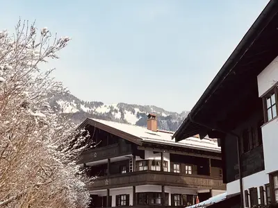 Blick auf unser Haus im Winter