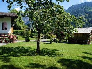 große Wiese und Parkplatz direkt beim Haus