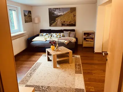 Wohnzimmer mit Schlafsofa