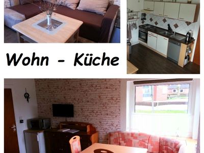 Wohnzimmer - Küche  Ferienwohnung Caspersen, Viöl-Hoxtrup