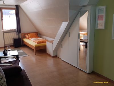 Wohn-/Schlafzimmer mit 2 Betten