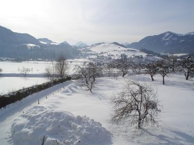 Ferienwohnung Ager Thiersee Aussicht im Winter