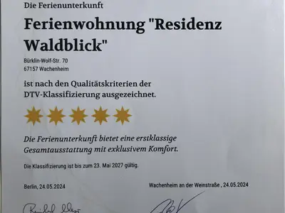 5 Sterne Auszeichnung des DTV