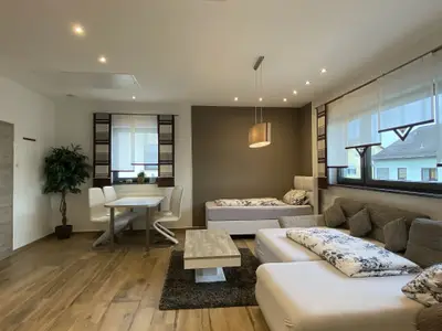 Aufenthaltsraum mit Schlafsofa