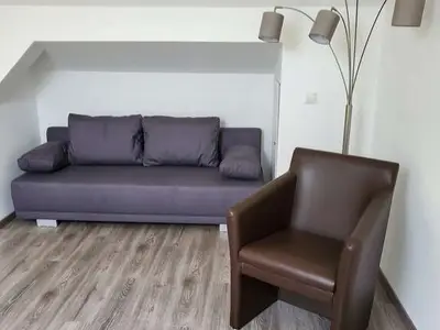 Schlafsofa und Sitzecke Schlafbereich