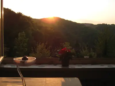 Sonnenuntergang vom Wohnzimmer