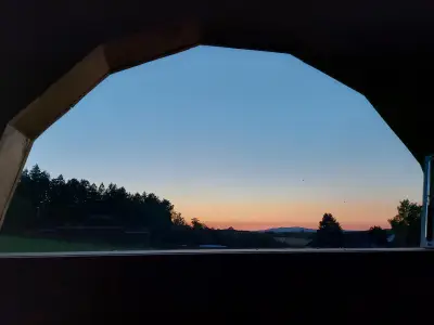 Blick aus der Sauna