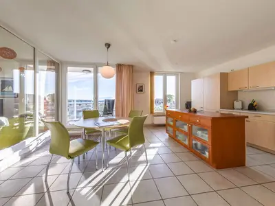 Ferienwohnung Hafenglück Waren (Müritz) - Wohnraum mit fantastischer Aussicht