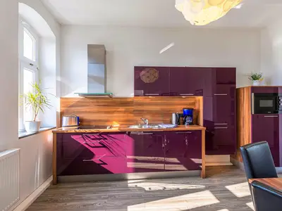 Altstadtapartment Carli Waren (Müritz) - Küchenzeile stylisch und bestens ausgestattet
