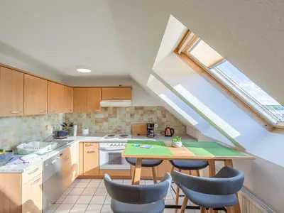 Ferienwohnung Seeblick Waren (Müritz) - Essecke mit Sonnenuntergangs-Garantie