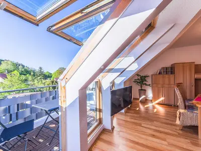 Ferienwohnung Seeuferblick Waren (Müritz) - Balkonblick ins Grüne