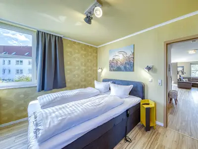 Ferienwohnung Seemöwe Waren (Müritz) - Schlafzimmer mit Schick