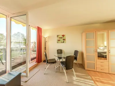Ferienwohnung Seeadler - Waren (Müritz) - Wohnzimmer mit herrlicher Aussicht