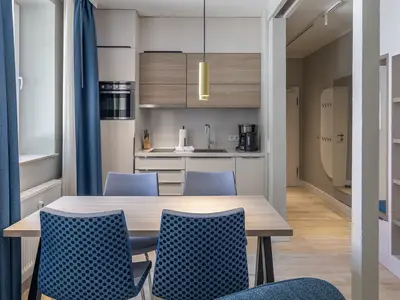 Ferienwohnung Hafendomicil Kleines Meer Waren Esstisch