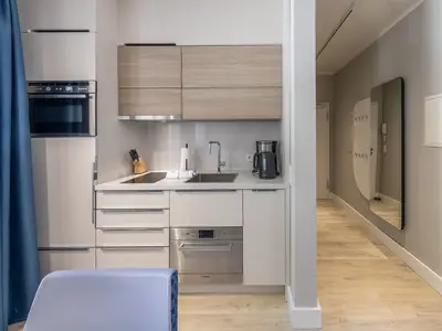 Ferienwohnung Hafendomicil Kleines Meer Waren Kueche