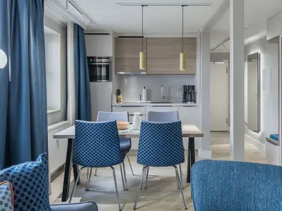 Ferienwohnung Hafendomicil Citymarina Esstisch