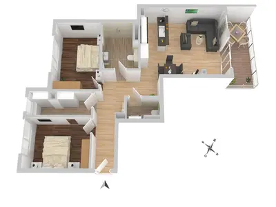 Ferienwohnung Müritz Charme Hafenresidenz Waren (Müritz) - Grundriss