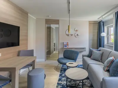 Ferienwohnung Hafendomicil MareMüritz Wohnzimmer