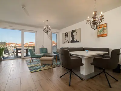 Ferienwohnung Müritz Utkiek Hafenresidenz Heller Wohnbereich