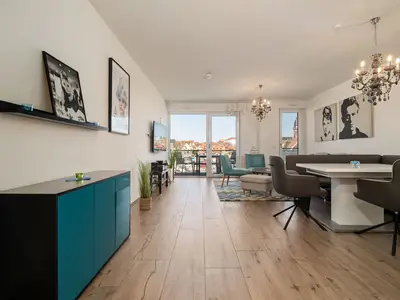 Ferienwohnung Müritz Utkiek Hafenresidenz Großzügiger Wohnbereich