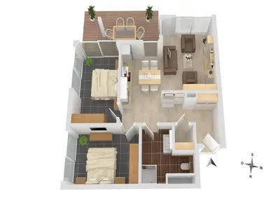 Ferienwohnung Müritztraum Waren (Müritz) - Grundriss der Ferienwohnung
