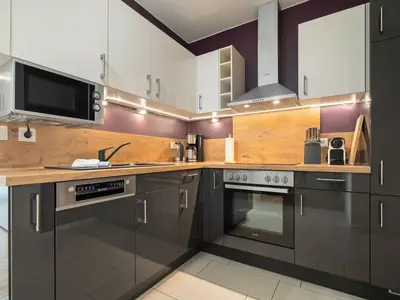 Ferienwohnung Fischotter Waren (Müritz) - Moderne und voll ausgestattete Küche