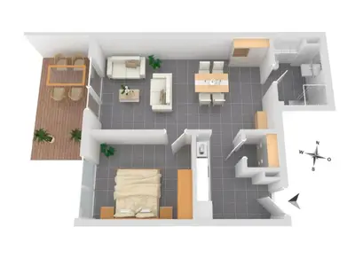 Ferienwohnung Atlantica Hafenresidenz Waren (Müritz) - Grundriss