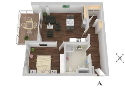 Ferienwohnung Hafenblick Waren (Müritz) – Grundriss