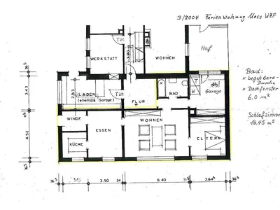 Grundriss Ferienwohnung Moss in Warendorf