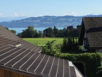 Aussicht vom Balkon in die Schweiz