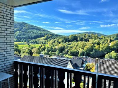 Blick von unserem Balkon zum Hillebachsee