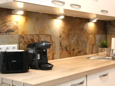 Ferienwohnug Seeblick - Wohnzimmer und Küche