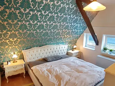Schlafzimmer mit "Unicorn" Königs Bett