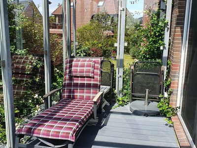 Überdachter Balkon der Ferienwohnung Passat im Haus Kap Hoorn in Wittdün auf Amrum