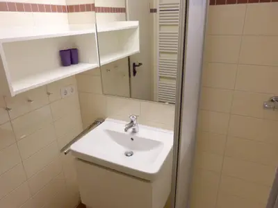Badezimmer in der Ferienwohnung Therese 14 in Wittdün auf Amrum