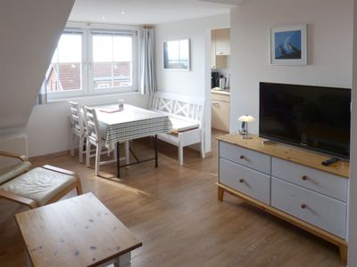 Wohnzimmer in der Ferienwohnung Alpenstrandläufer in Wittdün auf Amrum