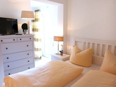 Schlafzimmer der Strand Residenz Wohnung 8 in Wittdün auf Amrum