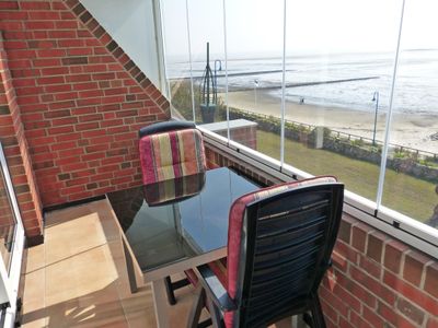 Loggia mit Meerblick der Ferienwohnung OW 15/6 in Wittdün auf Amrum