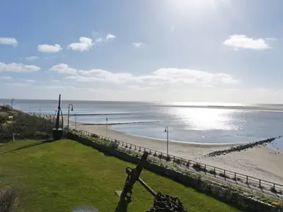 Meerblick vom Balkon der Ferienwohnung Obere Wandelbahn 15/6 in Wittdün auf Amrum