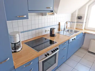 Küche in der Ferienwohnung Obere Wandelbahn 15/9 in Wittdün auf Amrum