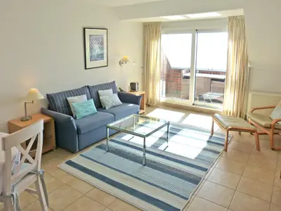 Wohnzimmer in der Ferienwohnung Obere Wandelbahn 15/9 in Wittdün auf Amrum