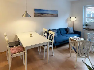 Wohnzimmer der Ferienwohnung Strandlöper in Wittdün auf Amrum