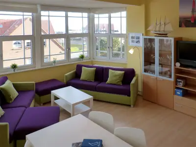 Wohnzimmer der Ferienwohnung Therese 8 in Wittdün auf Amrum